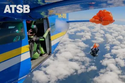 Skydiver dangles at 15,000 feet after parachute catches on plane’s tail in Australia