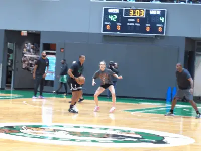 Joe Mazzulla and the Celtics coaches beat our media team by 53-points, and it was an absolute blast